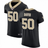 Men's Nike New Orleans Saints #50 DeMario Davis Black Team Color Vapor Untouchable Elite Player NFL Jersey
