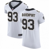 Men's Nike New Orleans Saints #93 Marcus Davenport White Vapor Untouchable Elite Player NFL Jersey