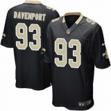 Men's Nike New Orleans Saints #93 Marcus Davenport Game Black Team Color NFL Jersey