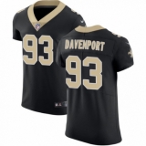 Men's Nike New Orleans Saints #93 Marcus Davenport Black Team Color Vapor Untouchable Elite Player NFL Jersey