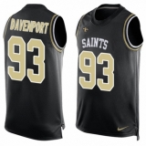 Men's Nike New Orleans Saints #93 Marcus Davenport Limited Black Player Name & Number Tank Top NFL Jersey