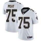 Men's Nike New Orleans Saints #75 Andrus Peat White Vapor Untouchable Limited Player NFL Jersey