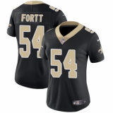 Women's Nike New Orleans Saints #54 Khairi Fortt Elite Black Team Color NFL Jersey