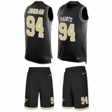 Men's Nike New Orleans Saints #94 Cameron Jordan Limited Black Tank Top Suit NFL Jersey