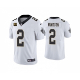 Men's New Orleans Saints 2022 #2 Jameis Winston White With 4-star C Patch Vapor Untouchable Limited Stitched NFL Jersey