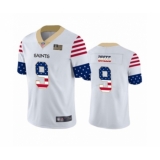 Men's New Orleans Saints #9 Drew Brees White Independence Day Limited Football Jersey