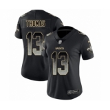 Women's New Orleans Saints #13 Michael Thomas Limited Black Smoke Fashion Football Jersey