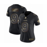 Women's New Orleans Saints #9 Drew Brees Black  Gold Vapor Untouchable Limited Football Jersey