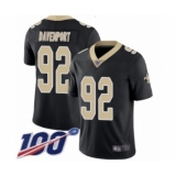 Men's New Orleans Saints #92 Marcus Davenport Black Team Color Vapor Untouchable Limited Player 100th Season Football Jersey