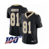 Men's New Orleans Saints #81 Cameron Meredith Black Team Color Vapor Untouchable Limited Player 100th Season Football Jersey