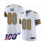 Men's New Orleans Saints #80 Austin Carr Limited White Rush Vapor Untouchable 100th Season Football Jersey