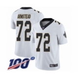 Men's New Orleans Saints #72 Terron Armstead White Vapor Untouchable Limited Player 100th Season Football Jersey