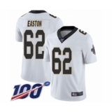 Men's New Orleans Saints #62 Nick Easton White Vapor Untouchable Limited Player 100th Season Football Jersey