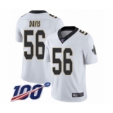 Men's New Orleans Saints #56 DeMario Davis White Vapor Untouchable Limited Player 100th Season Football Jersey