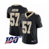 Men's New Orleans Saints #57 Rickey Jackson Black Team Color Vapor Untouchable Limited Player 100th Season Football Jersey