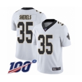 Men's New Orleans Saints #35 Marcus Sherels White Vapor Untouchable Limited Player 100th Season Football Jersey