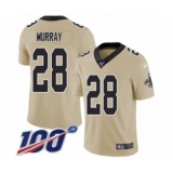 Men's New Orleans Saints #28 Latavius Murray Limited Gold Inverted Legend 100th Season Football Jersey