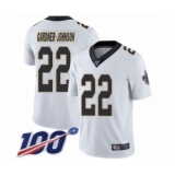 Men's New Orleans Saints #22 Chauncey Gardner-Johnson White Vapor Untouchable Limited Player 100th Season Football Jersey