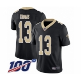 Men's New Orleans Saints #13 Michael Thomas Black Team Color Vapor Untouchable Limited Player 100th Season Football Jersey
