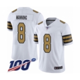 Men's New Orleans Saints #8 Archie Manning Limited White Rush Vapor Untouchable 100th Season Football Jersey