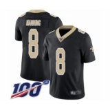 Men's New Orleans Saints #8 Archie Manning Black Team Color Vapor Untouchable Limited Player 100th Season Football Jersey