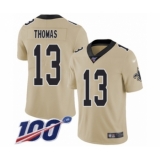Youth New Orleans Saints #13 Michael Thomas Limited Gold Inverted Legend 100th Season Football Jersey