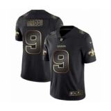 Men New Orleans Saints #9 Drew Brees Black Golden Edition 2019 Vapor Untouchable Limited Jersey