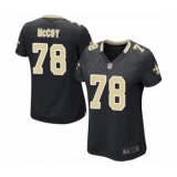 Women's New Orleans Saints #78 Erik McCoy Game Black Team Color Football Jersey