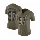 Women's New Orleans Saints #97 Mario Edwards Jr Limited Olive 2017 Salute to Service Football Jersey