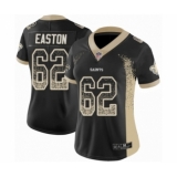 Women's New Orleans Saints #62 Nick Easton Limited Black Rush Drift Fashion Football Jersey