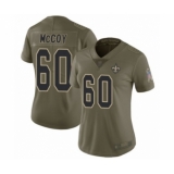 Women's New Orleans Saints #60 Erik McCoy Limited Olive 2017 Salute to Service Football Jersey