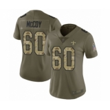 Women's New Orleans Saints #60 Erik McCoy Limited Olive Camo 2017 Salute to Service Football Jersey