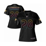 Women's New Orleans Saints #28 Latavius Murray Game Black Fashion Football Jersey