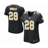 Women's New Orleans Saints #28 Latavius Murray Game Black Team Color Football Jersey