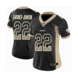 Women's New Orleans Saints #22 Chauncey Gardner-Johnson Limited Black Rush Drift Fashion Football Jersey