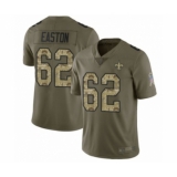 Youth New Orleans Saints #62 Nick Easton Limited Olive Camo 2017 Salute to Service Football Jersey