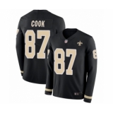 Men's New Orleans Saints #87 Jared Cook Limited Black Therma Long Sleeve Football Jersey
