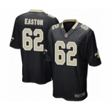 Men's New Orleans Saints #62 Nick Easton Game Black Team Color Football Jersey