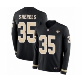 Men's New Orleans Saints #35 Marcus Sherels Limited Black Therma Long Sleeve Football Jersey