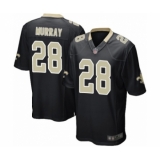 Men's New Orleans Saints #28 Latavius Murray Game Black Team Color Football Jersey