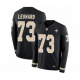 Men's Nike New Orleans Saints #73 Rick Leonard Limited Black Therma Long Sleeve NFL Jersey