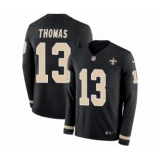 Men's Nike New Orleans Saints #13 Michael Thomas Limited Black Therma Long Sleeve NFL Jersey