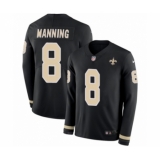 Men's Nike New Orleans Saints #8 Archie Manning Limited Black Therma Long Sleeve NFL Jersey