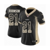 Women's Nike New Orleans Saints #21 Patrick Robinson Limited Black Rush Drift Fashion NFL Jersey