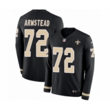 Youth Nike New Orleans Saints #72 Terron Armstead Limited Black Therma Long Sleeve NFL Jersey