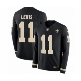 Youth Nike New Orleans Saints #11 Tommylee Lewis Limited Black Therma Long Sleeve NFL Jersey