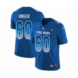 Men's Nike New Orleans Saints #60 Max Unger Limited Royal Blue NFC 2019 Pro Bowl NFL Jersey