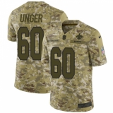 Men's Nike New Orleans Saints #60 Max Unger Limited Camo 2018 Salute to Service NFL Jersey
