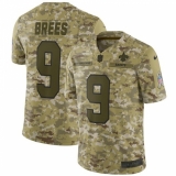 Men's Nike New Orleans Saints #9 Drew Brees Limited Camo 2018 Salute to Service NFL Jer