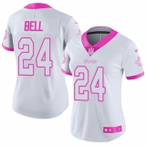 Women's Nike New Orleans Saints #24 Vonn Bell Limited White Pink Rush Fashion NFL Jersey